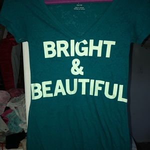 American Eagle Graphic Tee with lace burnout